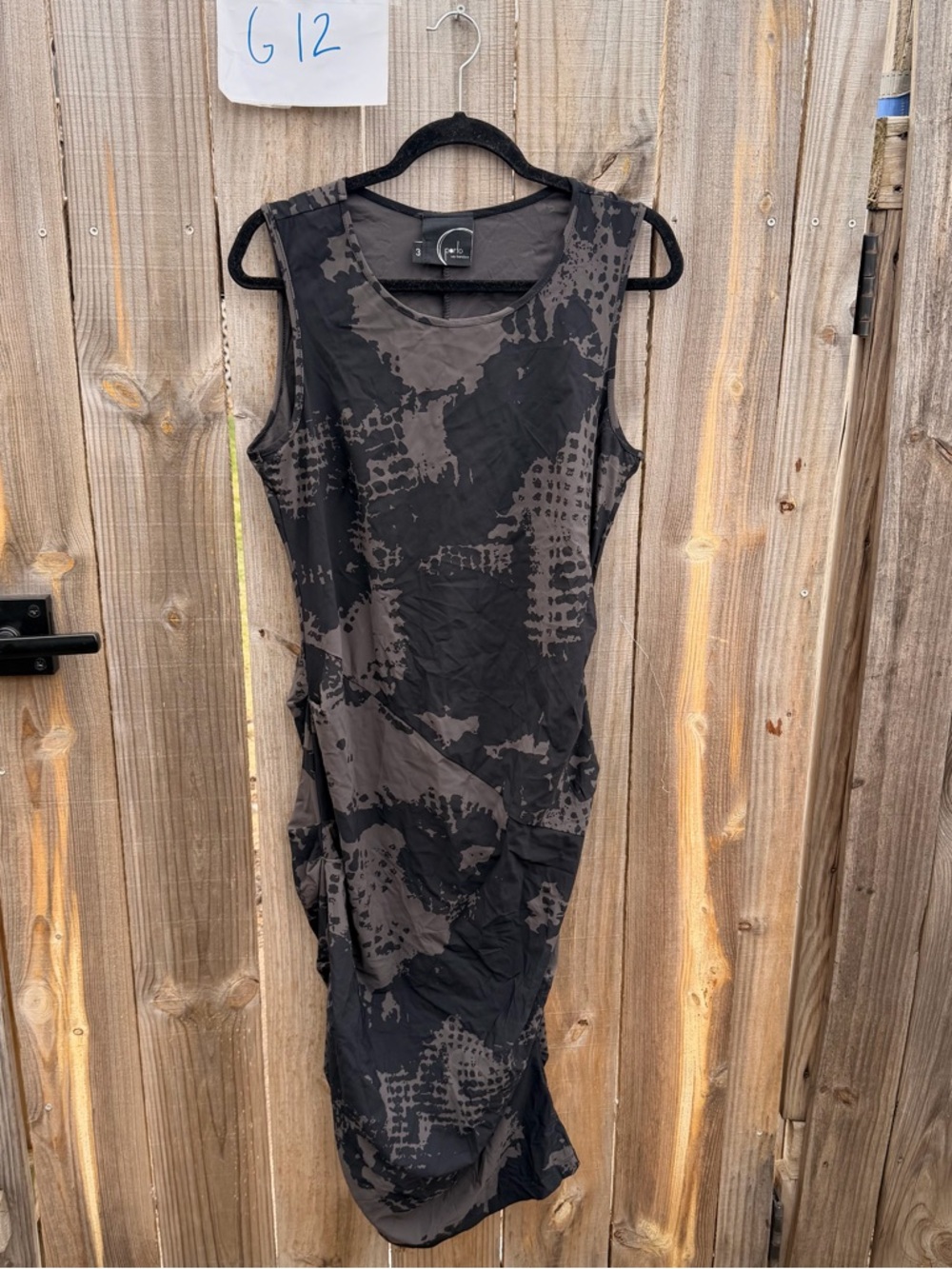 Porto Sleeveless Abstract-Print Midi Dress Size 3